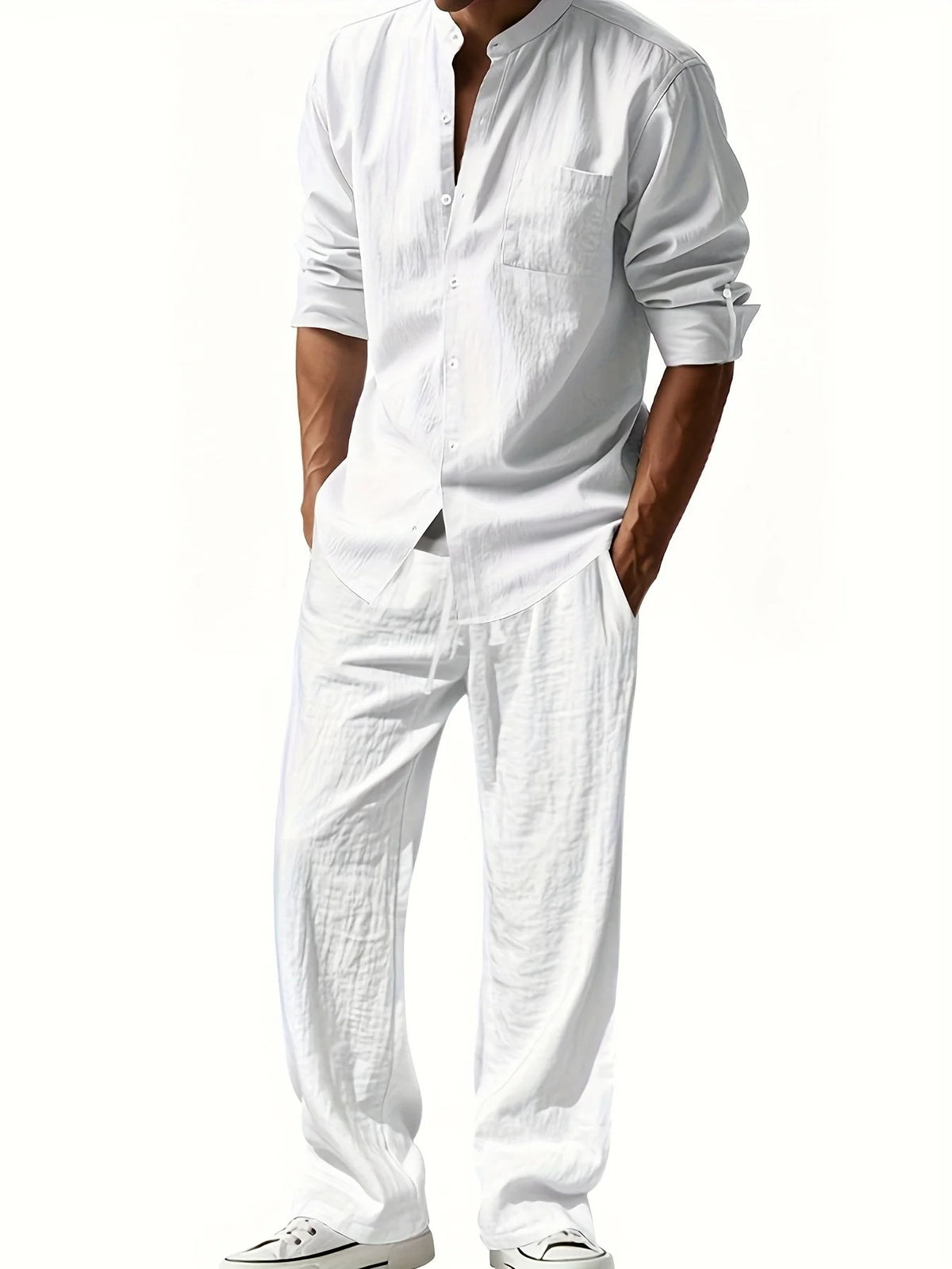 Ensemble Homme Chemise et Pantalon – Col Mao