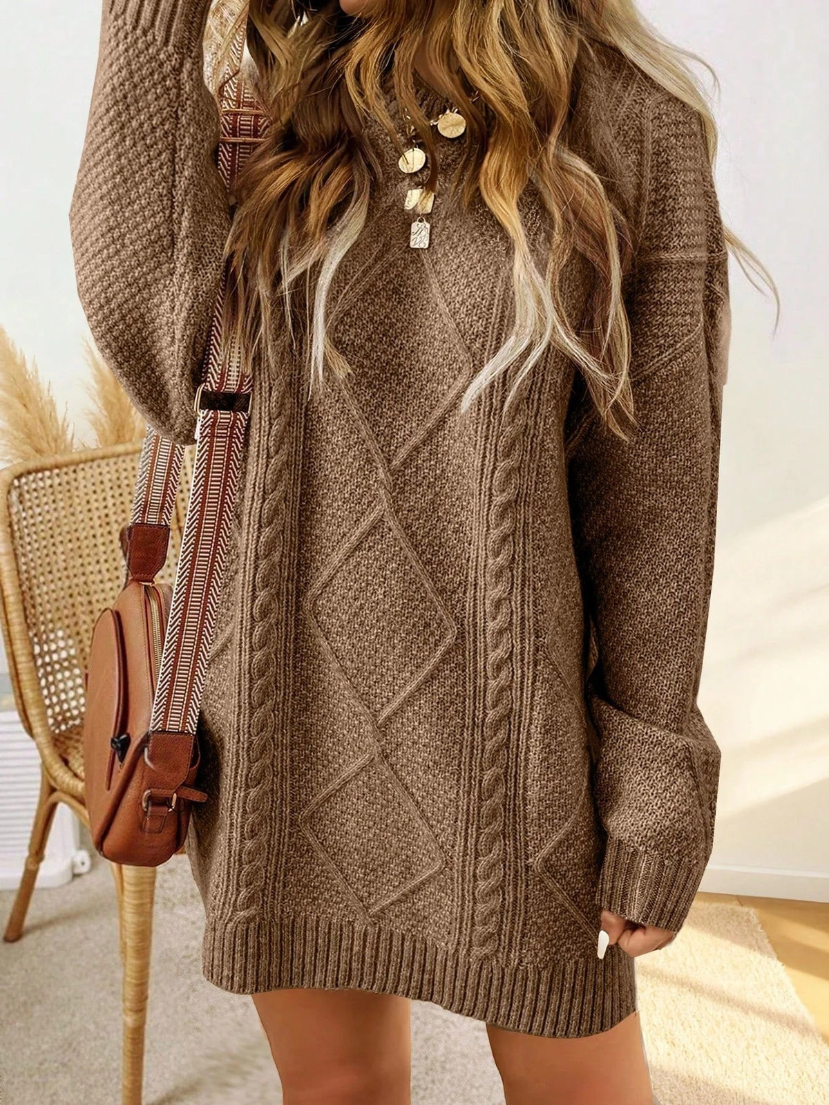 Robe Pull Femme – Maille Torsadée