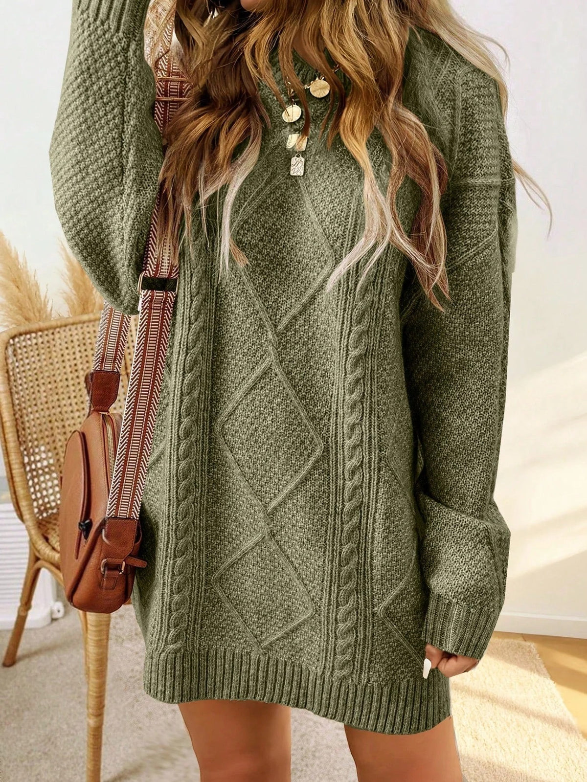 Robe Pull Femme – Maille Torsadée