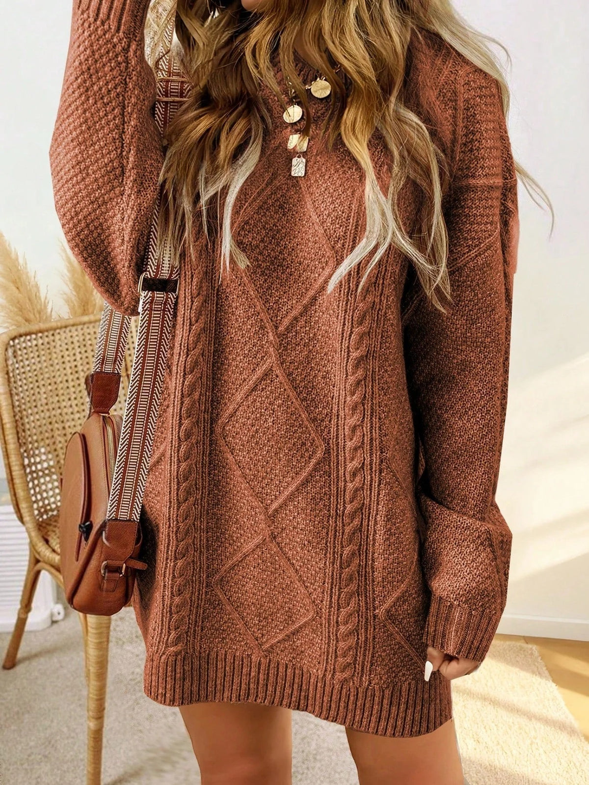 Robe Pull Femme – Maille Torsadée