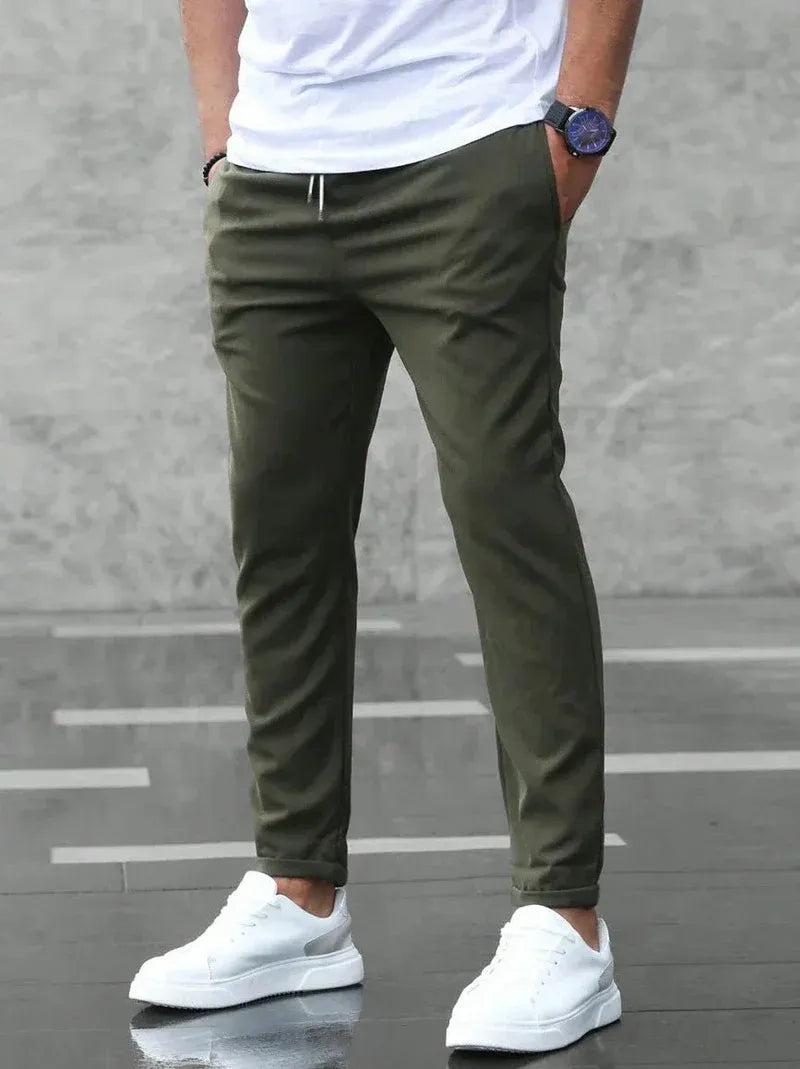 Pantalon Stretch Homme – Taille Élastiquée à Cordon