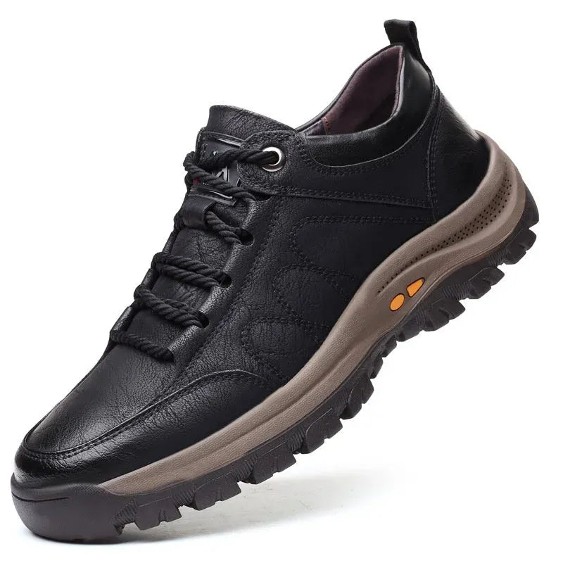 Chaussures outdoor homme à lacets noir semelle crantée