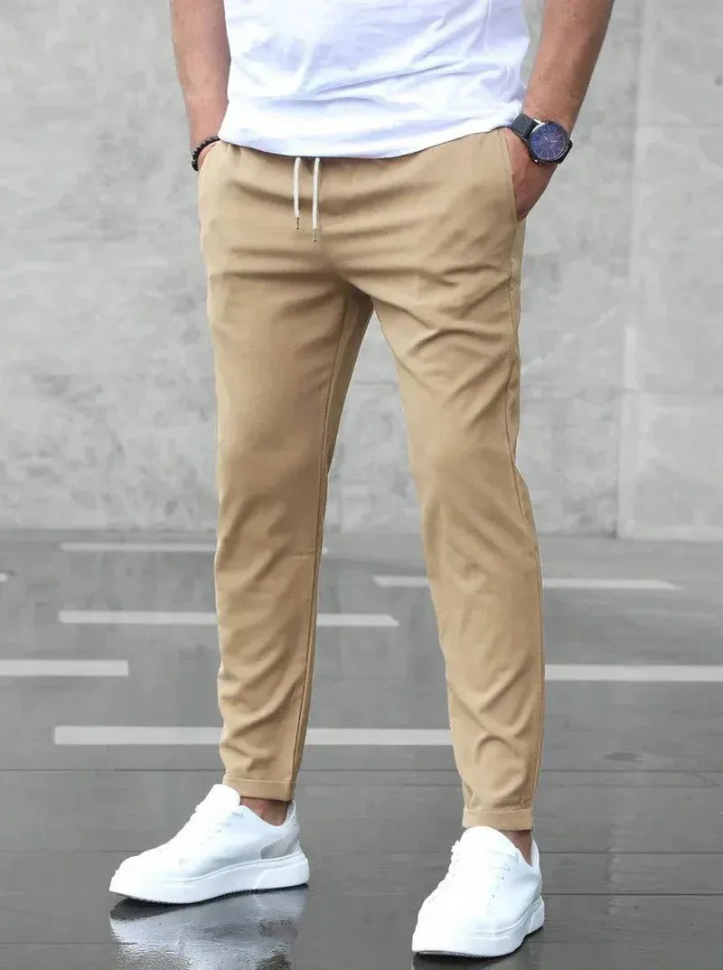 Pantalon Stretch Homme – Taille Élastiquée à Cordon