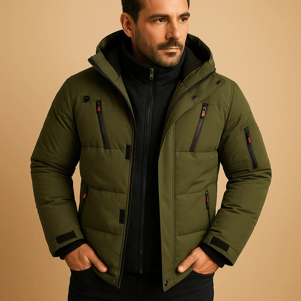 Veste d'Hiver Homme à Capuche – Coupe Regular
