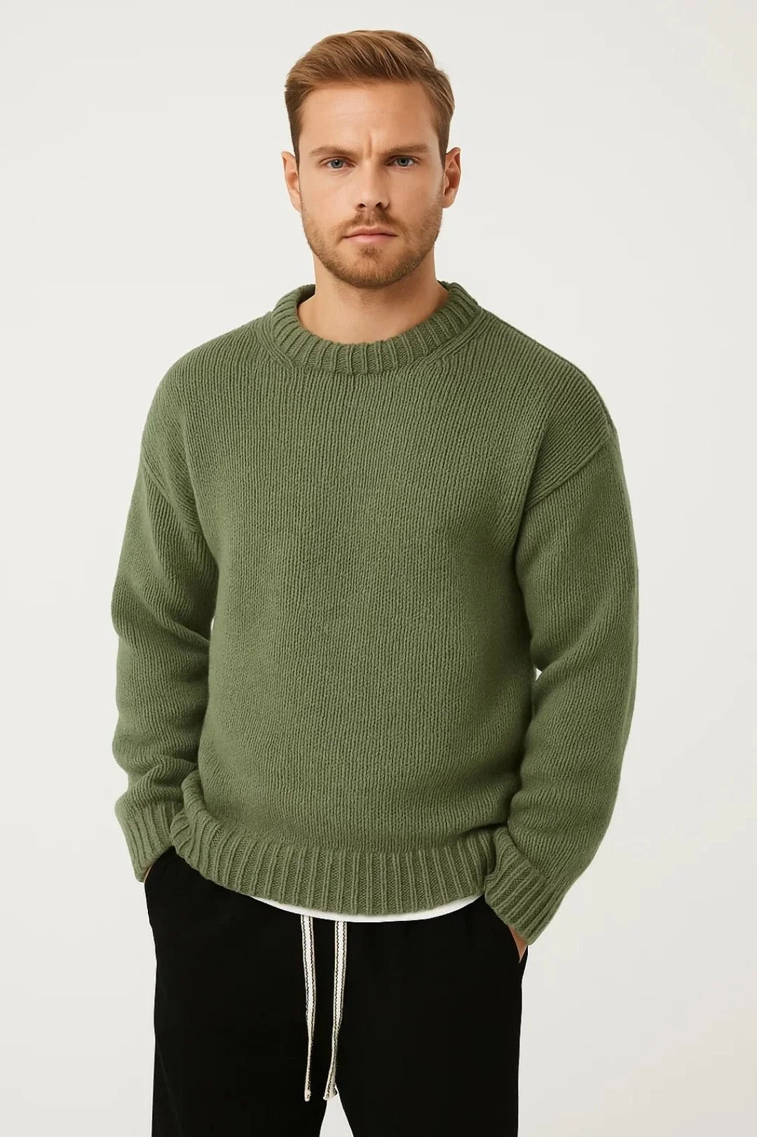 Pull Homme Col Rond – Maille Texturée