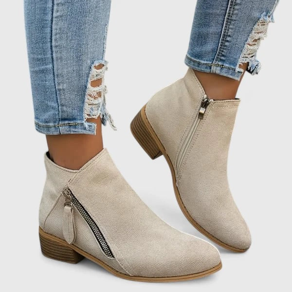 Boots Femme Zippées – Style Vintage