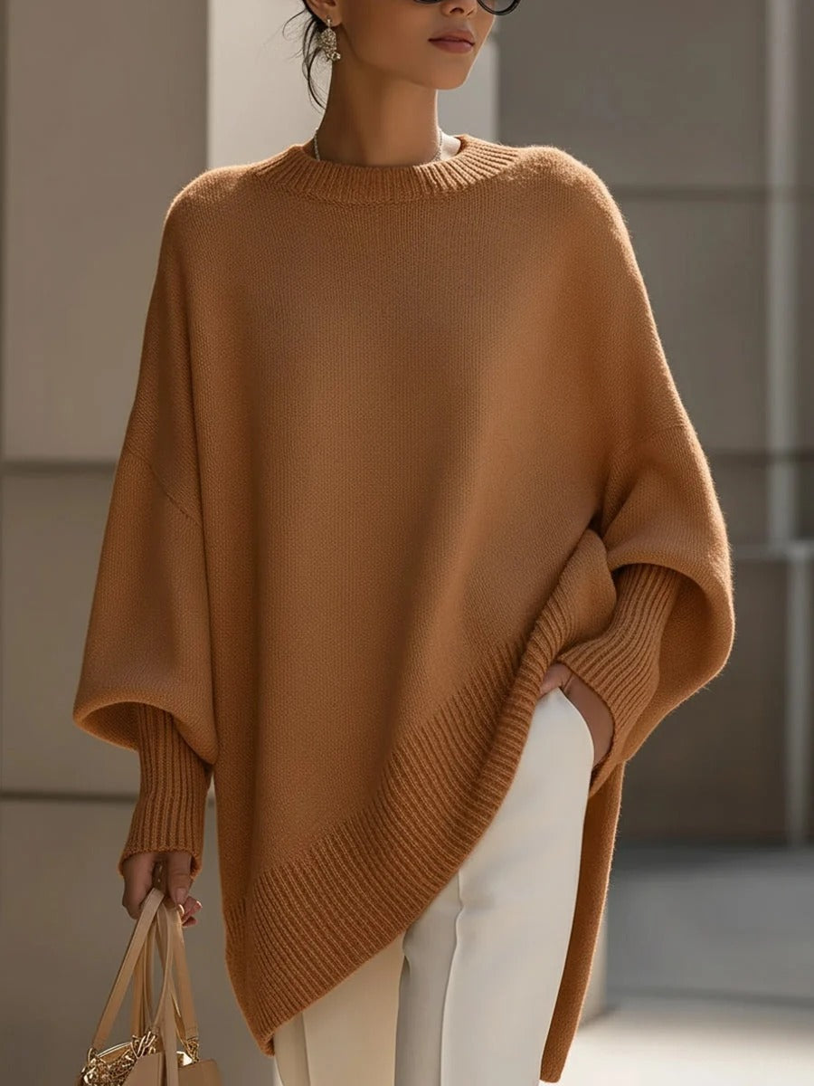 Pull Oversize Femme – Ourlet Asymétrique