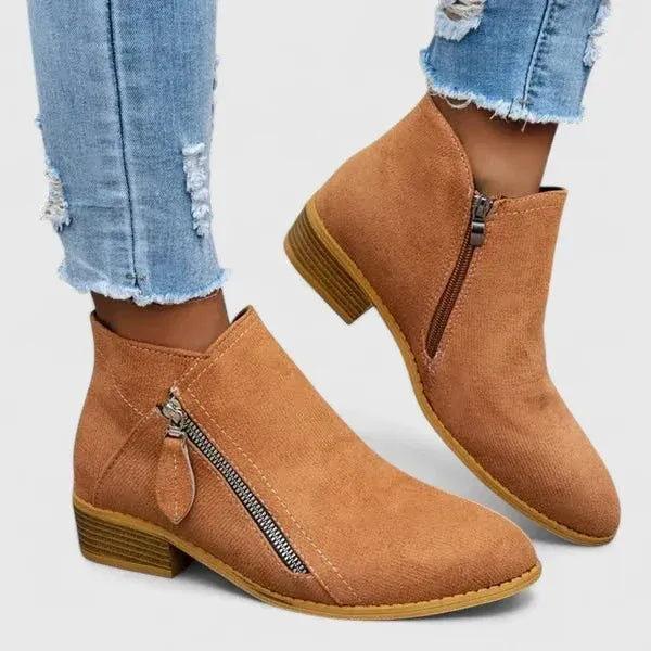 Boots Femme Zippées – Style Vintage