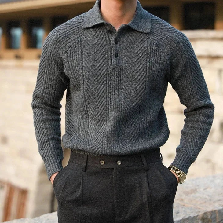 Polo Homme Manches Longues – Col Zippé