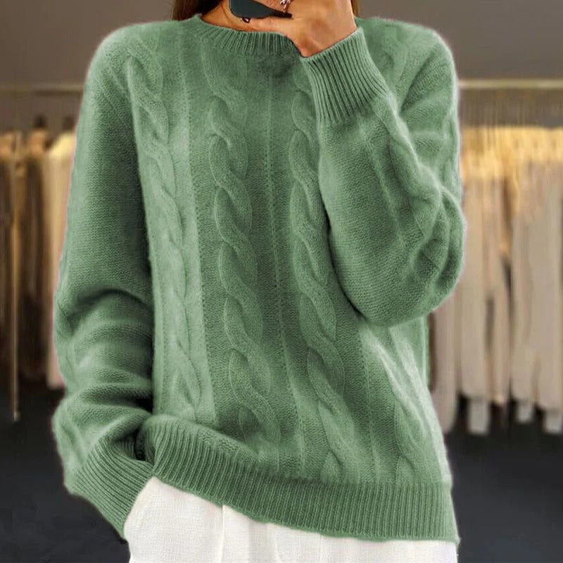 Pull Torsadé Femme – Col Rond