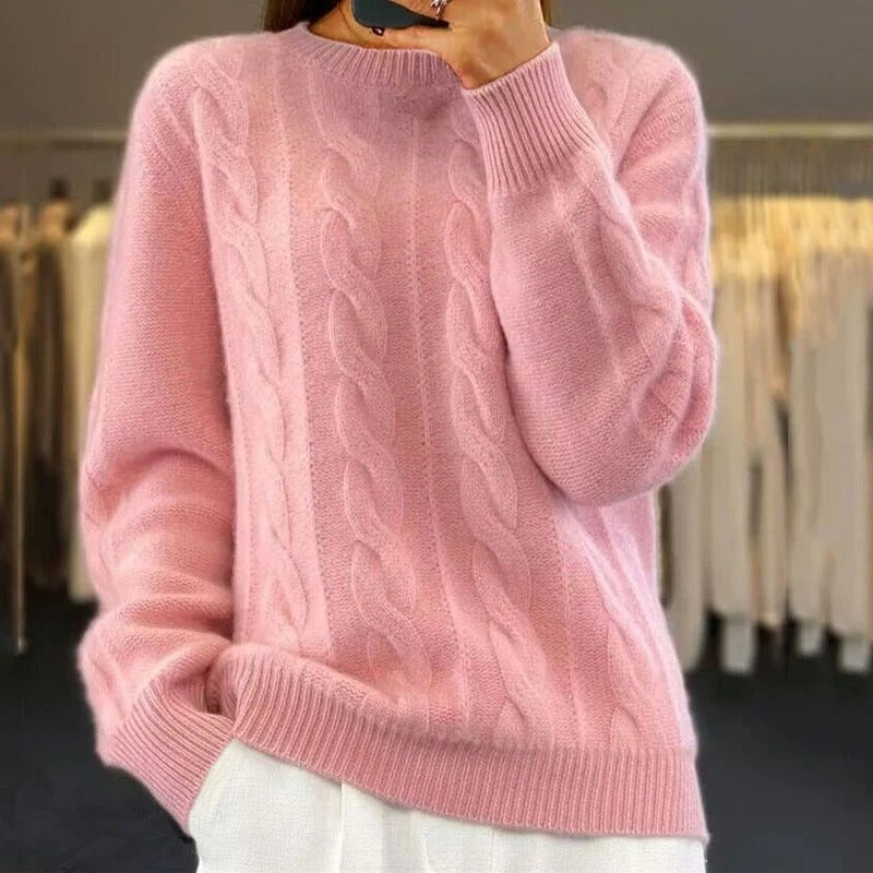 Pull Torsadé Femme – Col Rond