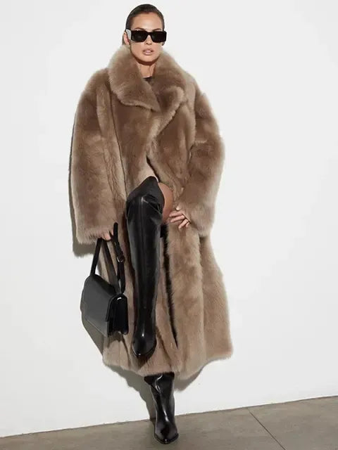Manteau Long Femme – Effet Moumoute