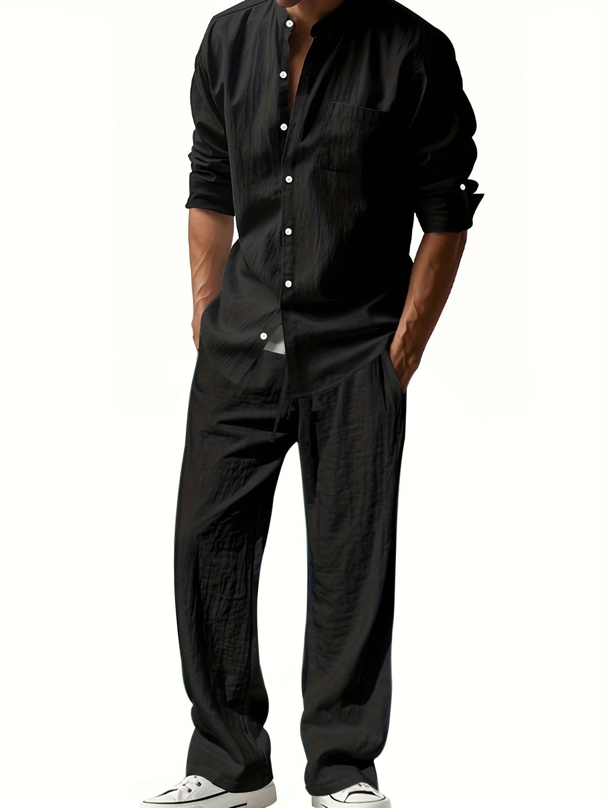 Ensemble Homme Chemise et Pantalon – Col Mao