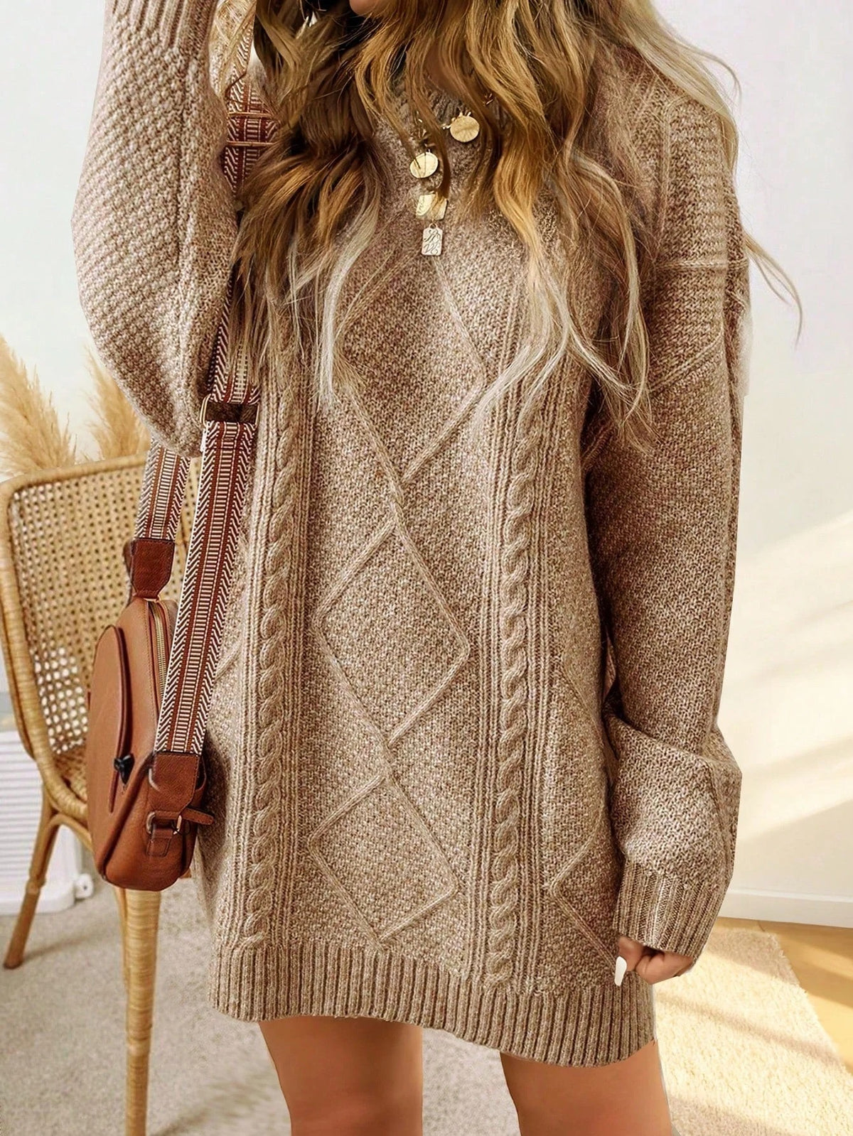 Robe Pull Femme – Maille Torsadée