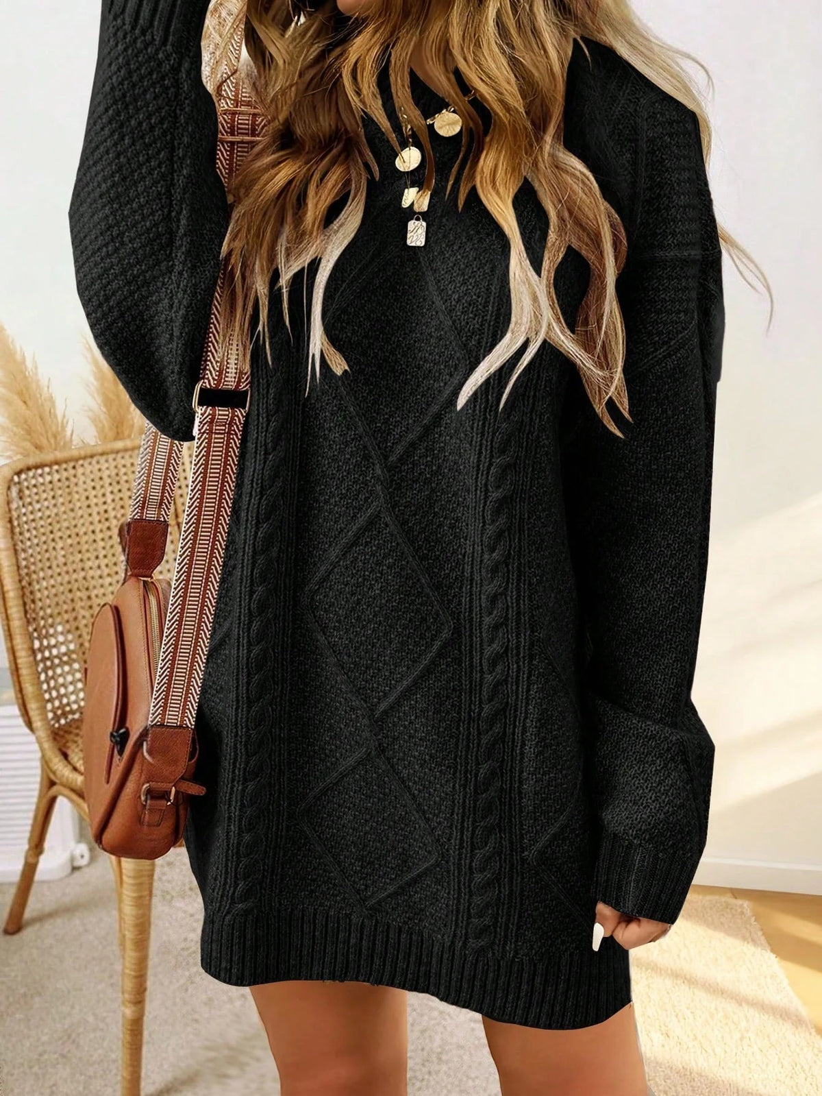Robe Pull Femme – Maille Torsadée