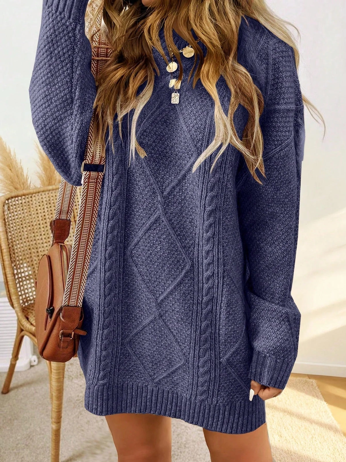 Robe Pull Femme – Maille Torsadée