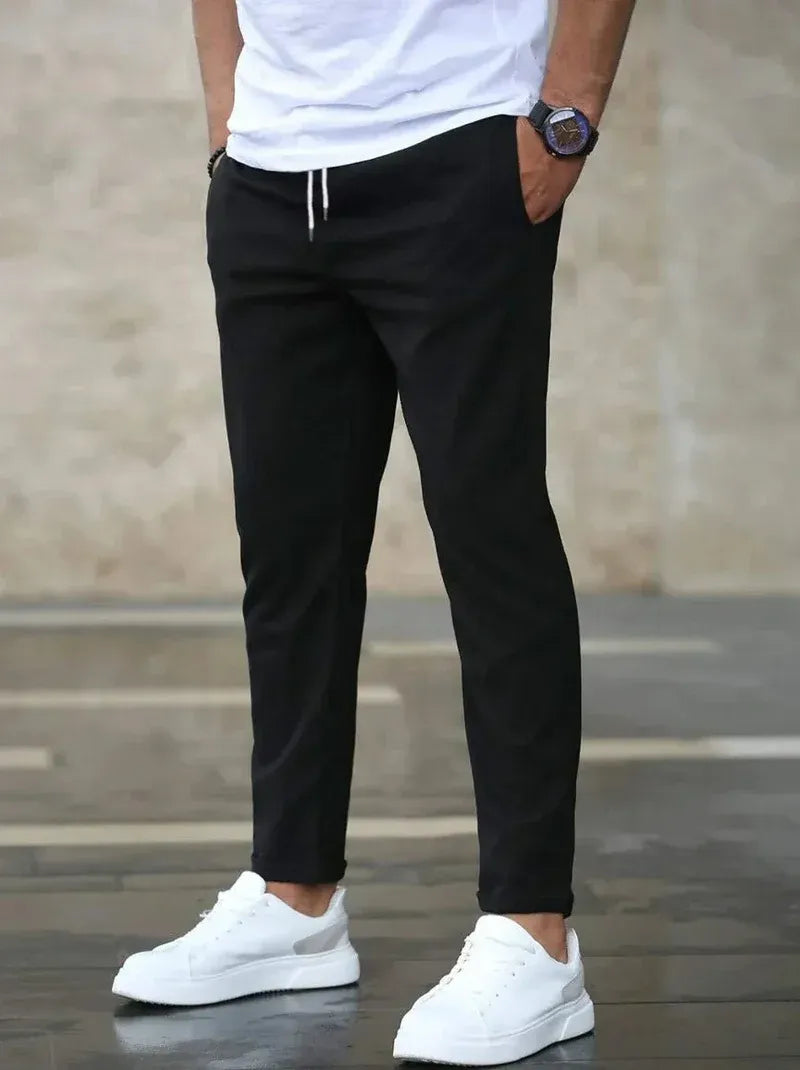Pantalon Stretch Homme – Taille Élastiquée à Cordon