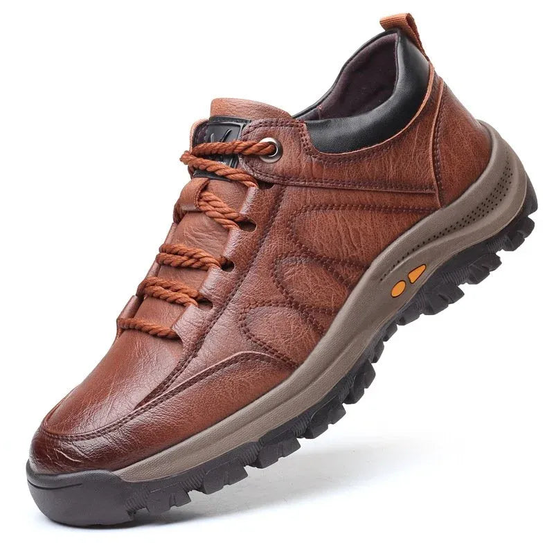 Chaussures outdoor homme à lacets marron semelle crantée