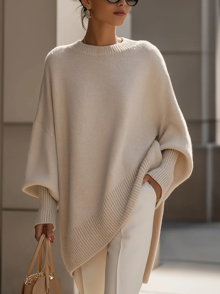 Pull Oversize Femme – Ourlet Asymétrique