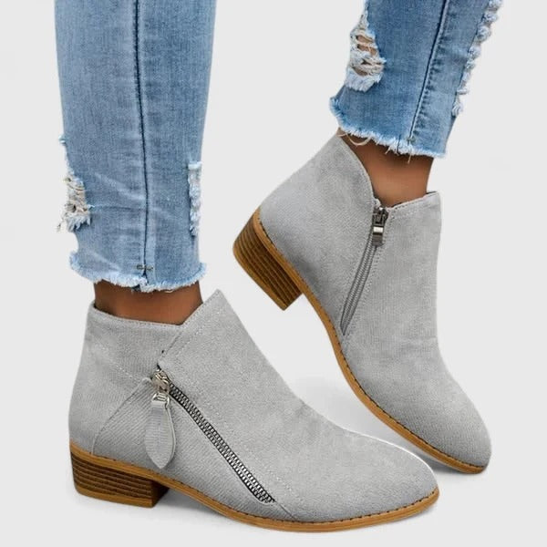 Boots Femme Zippées – Style Vintage