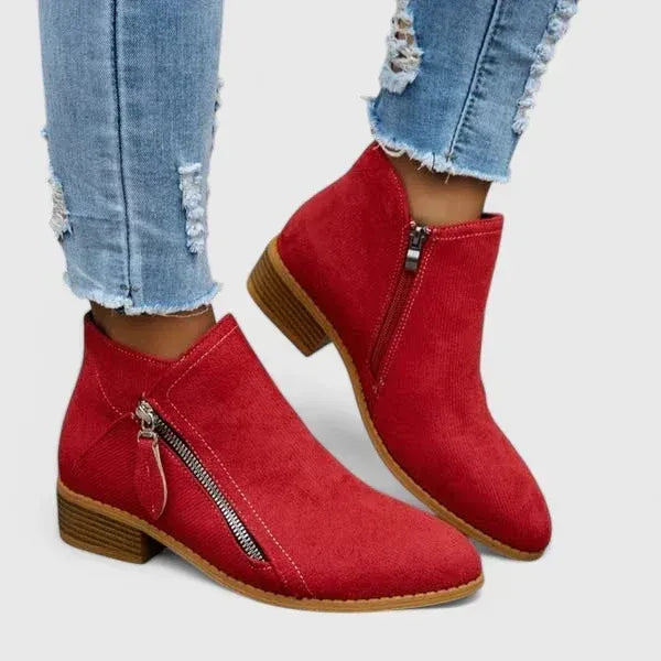 Boots Femme Zippées – Style Vintage
