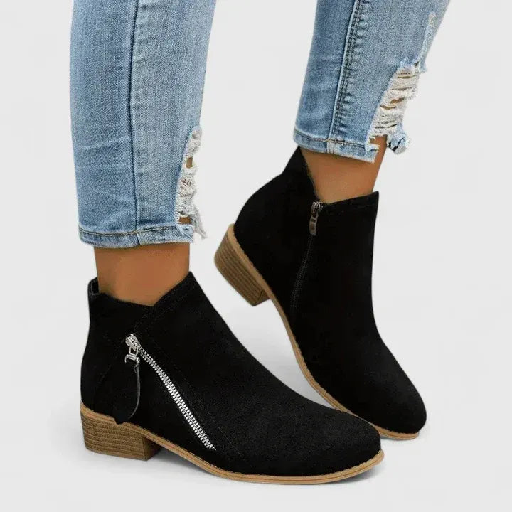 Boots Femme Zippées – Style Vintage