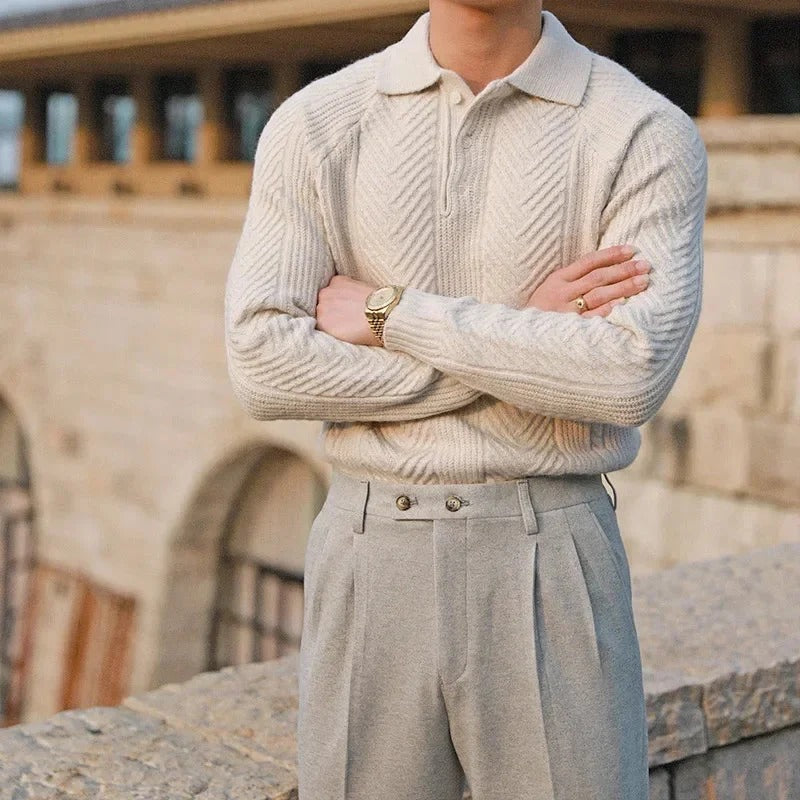 Polo Homme Manches Longues – Col Zippé